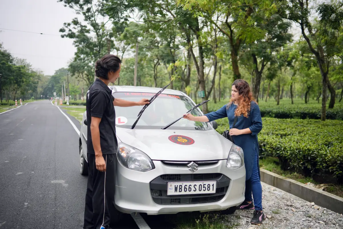 Hill road driving training near Bhutan border — T.K. Singh Motor Driving Training School Jaigaon